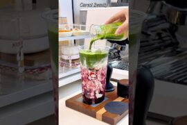 Blueberry Matcha Salted French Cheesecake🍵 So delicious you'll want to spin around in it!❗ #matcha