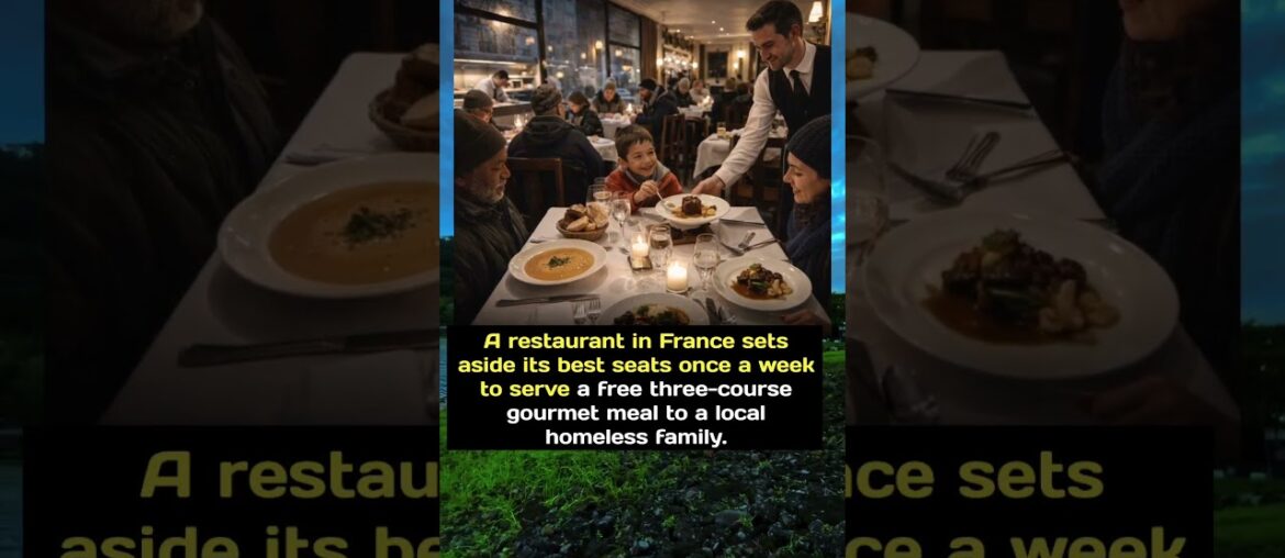 French Restaurant Serves "Free" Dinner to Homeless Family