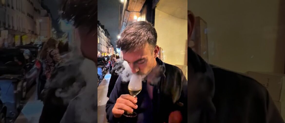 How do YOU drink your wine?#paris #wine #smoked #france #onemillionbites