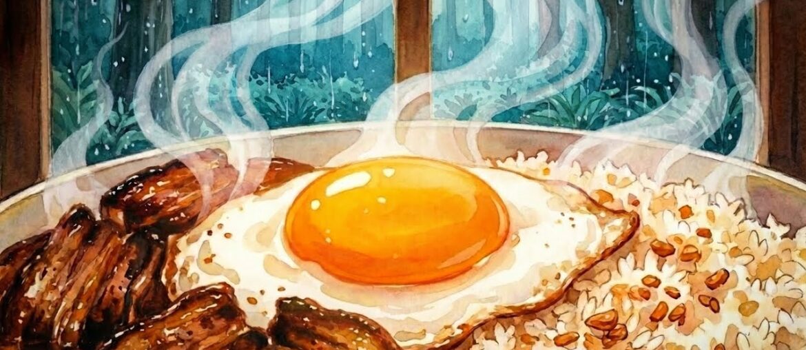 Gourmet Cooking in a TINY VAN on a Rainy Morning 🌧️ | Ghibli ASMR