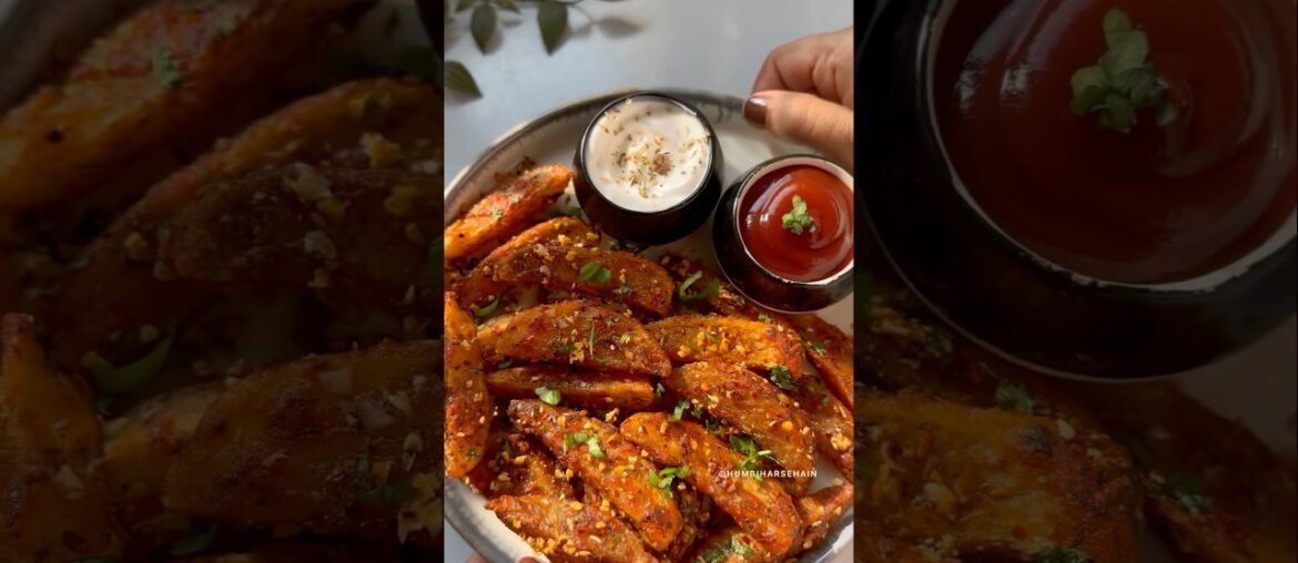 Butter Garlic Potato Wedges | Potato snack recipe #humbiharsehain #shortsfeed #viral