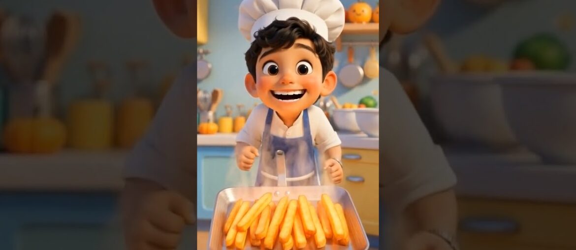 French Fries 🍟 | Kids Recipe | Mini Chef Saharsh #Shorts #kids #cartoon #cookingwithkids #kidscook