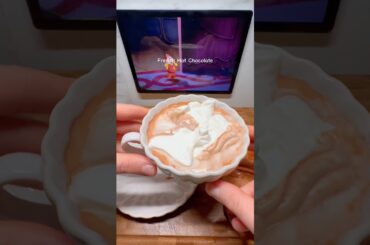 My comforting French Hot Chocolate ☕️🍫🥐#easyrecipe #asmr #dessert #baking #shorts