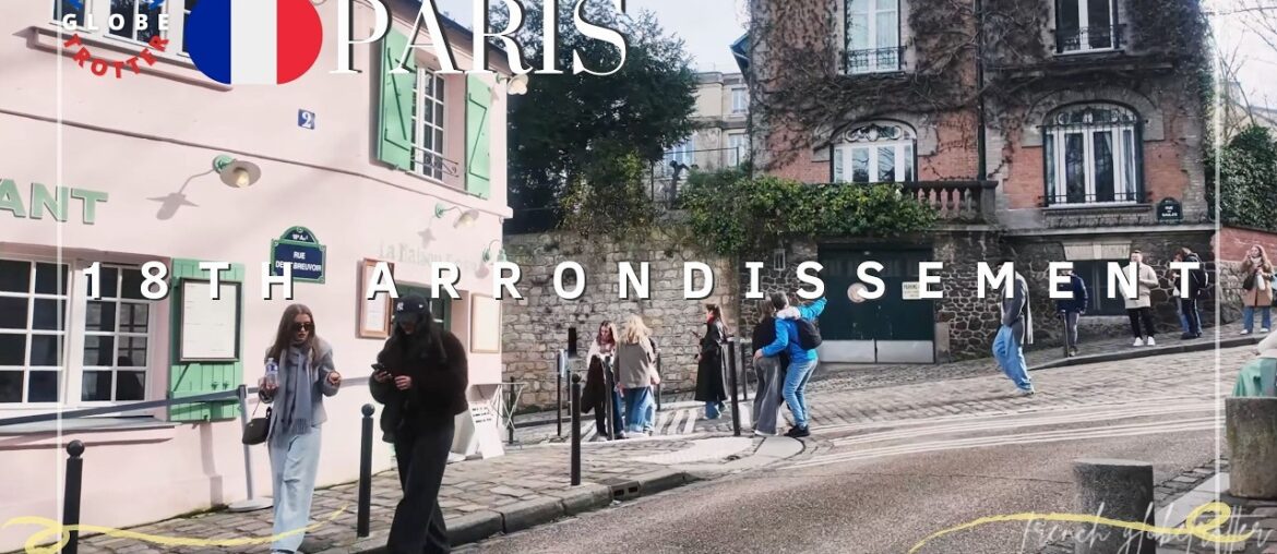 Paris 18th Arrondissement  Montmartre Village Walk Tour🇫🇷 Rue de l’Abreuvoir ➜ Place du Tertre 4K