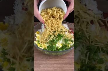 Rice with eggs bacon and french fries