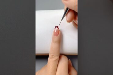 Deep Wine French Tips 🍷✨ | Easy Nail Art Tutorial | #nails #nailart #nailgelart