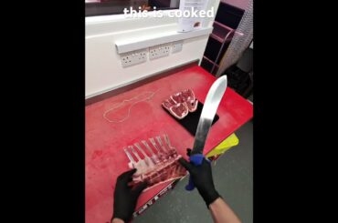 French trimming a rack of lamb 🥩 #cookingtutorial #food #meat