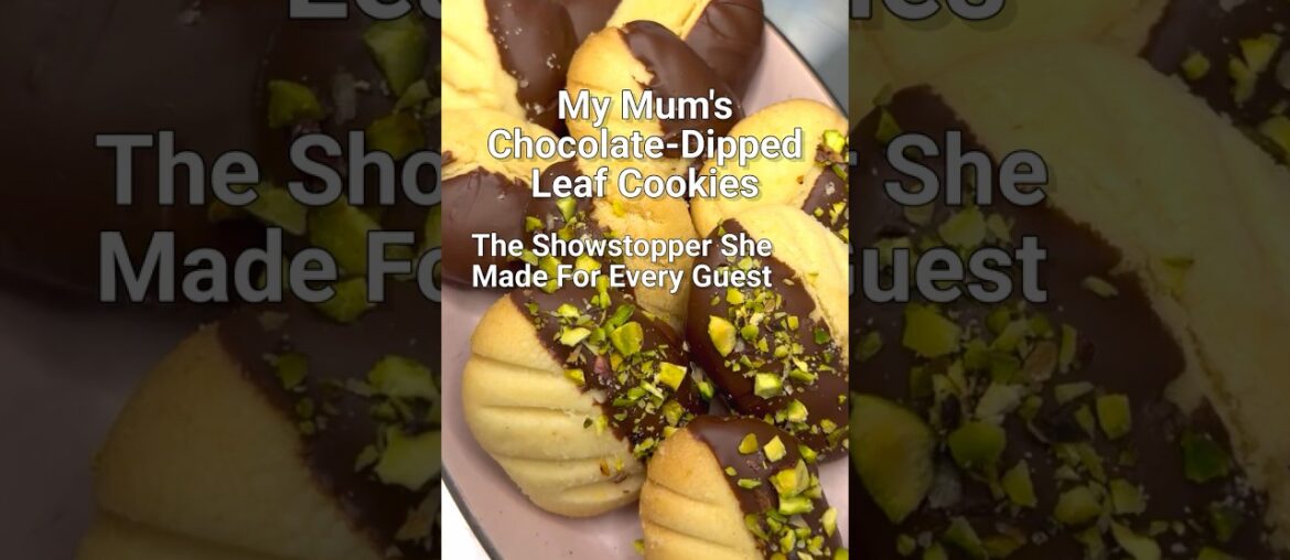 French Leaf Cookies Dipped in Chocolate & Pistachio — Better Than Dubai Chocolate  Easy Recipe