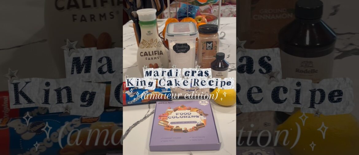 💜Mardi💛Gras💚King👑Cake🍰Recipe!#shorts#baking#recipe#mardigras#france#food#DivyaSolanki