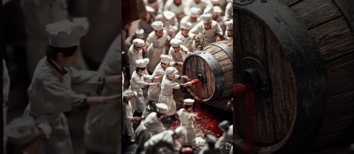 The Secret Life of Miniature Chefs: Making French Wine! 🍷🇫🇷 #Shorts