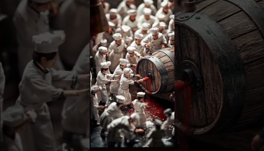 The Secret Life of Miniature Chefs: Making French Wine! 🍷🇫🇷 #Shorts