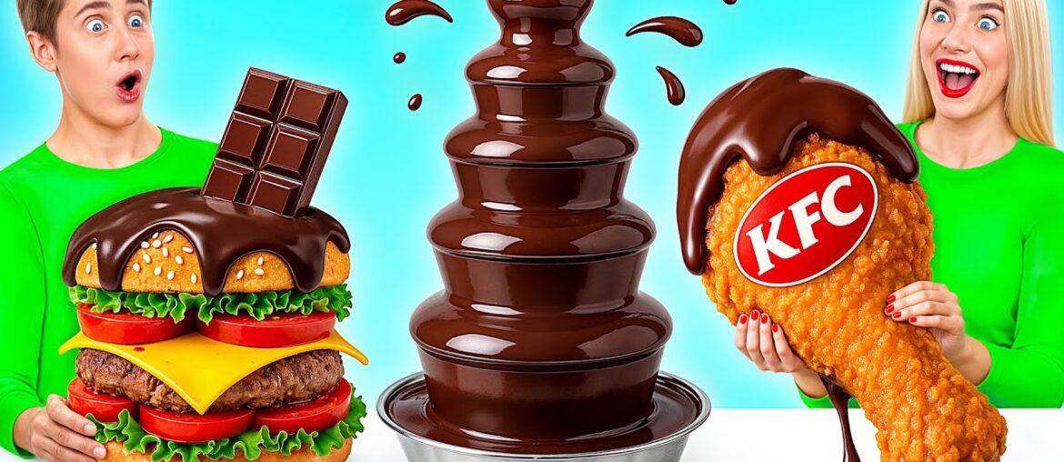 Chocolate Fountain Fondue Challenge | Funny Food Recipes by Multi DO Challenge