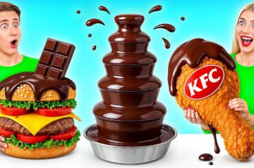Chocolate Fountain Fondue Challenge | Funny Food Recipes by Multi DO Challenge