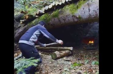 Build a safe hidden lunch and cook French food #survival#winter#snow#challenge#bushcraft#shorts