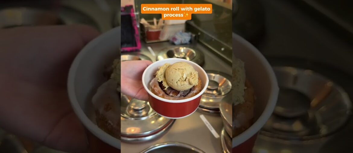 The most delicious cinnamon roll with gelato