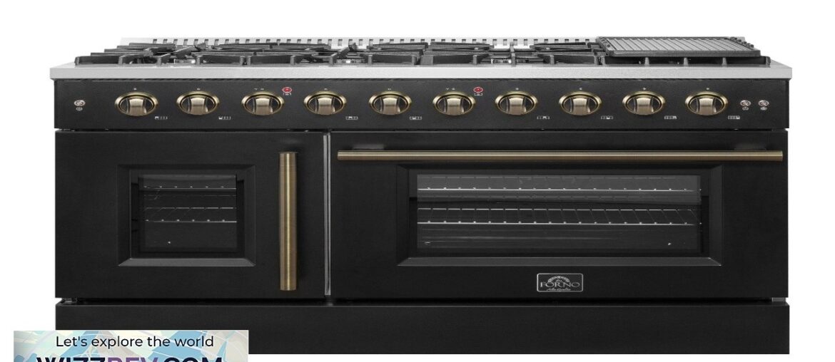 Forno Galiano 48″ Freestanding French Door Gas Range in Black Forno Galiano 48" Freestanding French Door Gas Range in Black