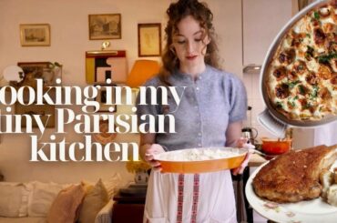 How to Shop at a Paris Market & Cook a Simple Cozy French Meal | Leek Gratin & Breaded Veal Chops