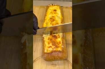 High-Protein French Bread Breakfast 🥖🍳 Cheesy Ham & Egg Bake! #shorts