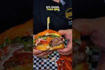 When the CEO does their own quality check 😋 #juicyburgers #foodie #localbusiness #fyp #halalfood