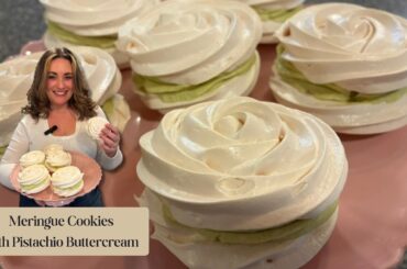 Meringue Cookie Sandwiches with Pistachio Buttercream | French Patisserie at Home