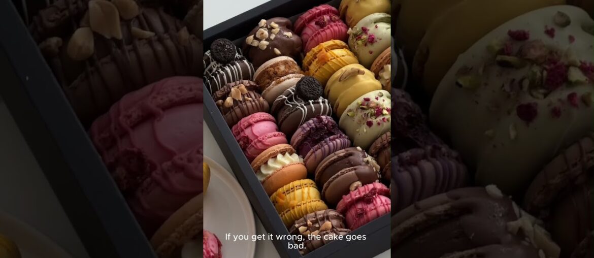 French macarons are actually self-contained #food #cake #subscribe #French#shorts#streetfood#eating