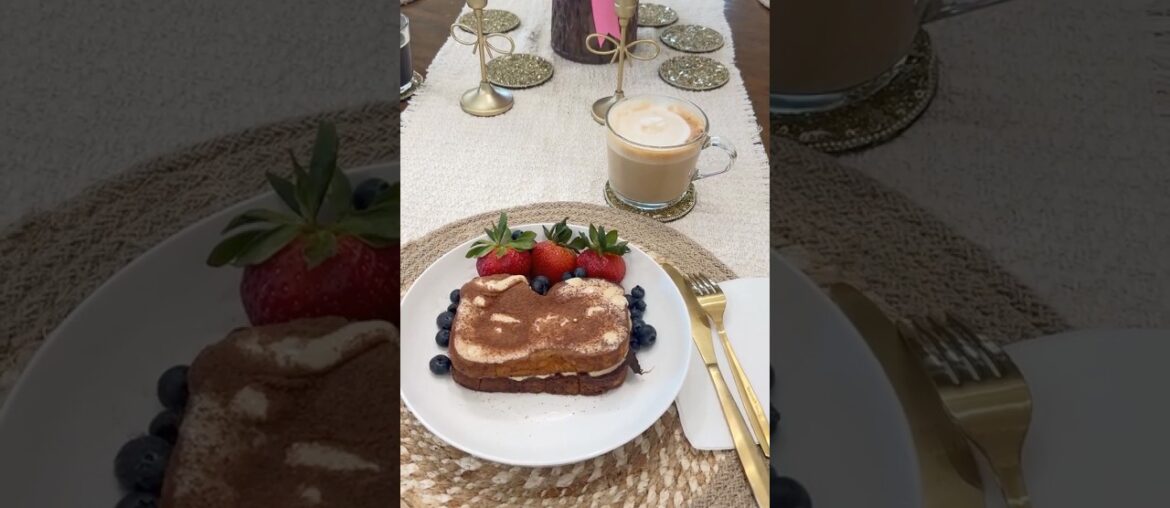 French Toast estilo Tiramisú ☕🍞 | Desayuno Fácil y Delicioso #Shorts