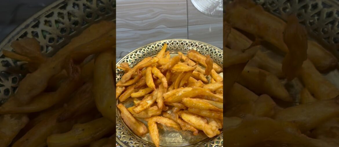 Secret Extra Crispy Besan Fries by Dining Hour #shorts #potato #snacks  #youtubeshorts  #trending
