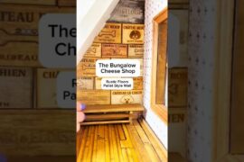 Renovating a Vintage Dollhouse into a Tiny French Cheese Shop /Rustic Floors & Pallet Style Wall