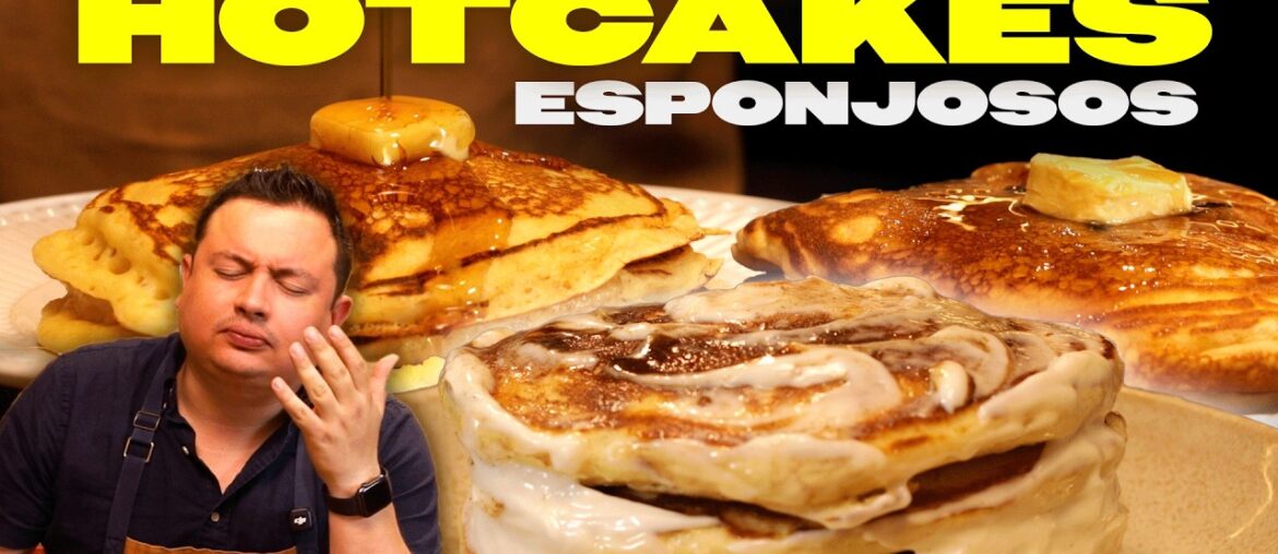 HOTCAKES de Cajita a GOURMET; muy ESPONJOSOS clasicos, con Blueberries y Cinnamon Roll 🥞