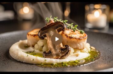 How to turn mushrooms into a French masterpiece 🍄🇫🇷 Pan seared King Oyster Scallop w/Lemon thyme oil