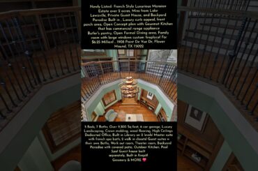 French Style Luxury Mansion on over 2 acres, mins from lake Lewis! Guest House, Backyard Paradise