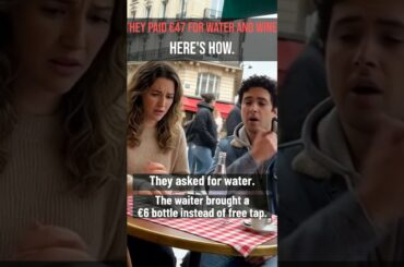They Paid €47 for Water and Wine in Paris 🔴 #shorts #paris #traveltips #scam