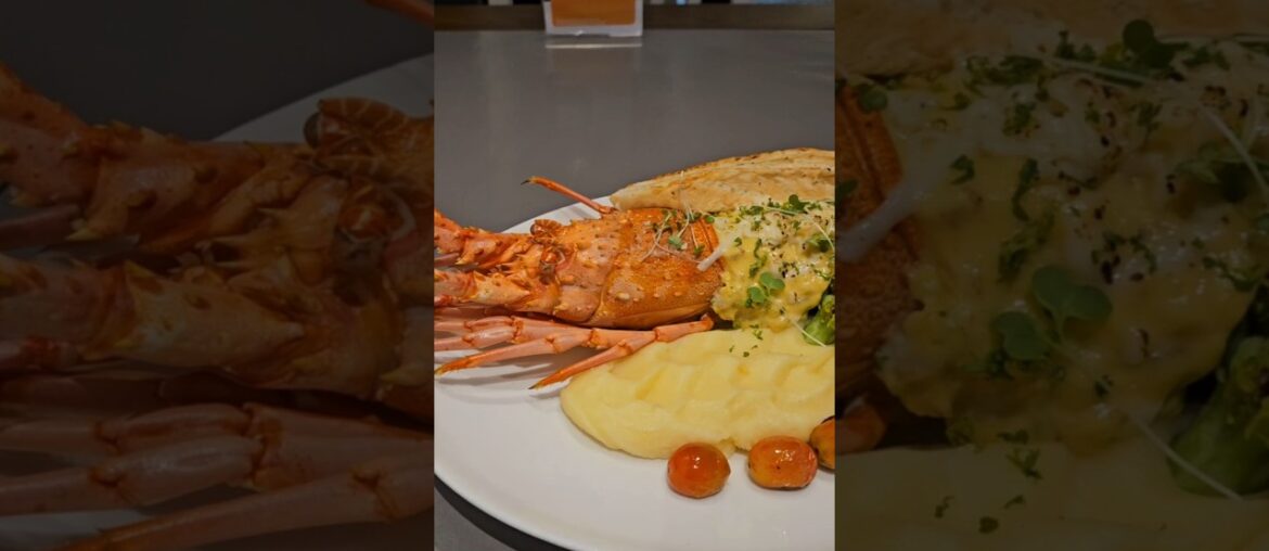 Trying the luxurious Lobster Thermidor 🦞🔥