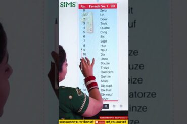 Learn Counting from 1–20 in French 🤔🚀| SIMS Hospitality Learning #shorts #viralreels #frenchclass