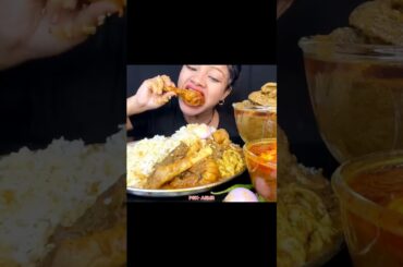 ASMR EATING SPICY 🔥🥵 CHICKEN MUTTON #mukbang #eatingvideos #ytshorts #mukbanghorfun #youtubeshorts