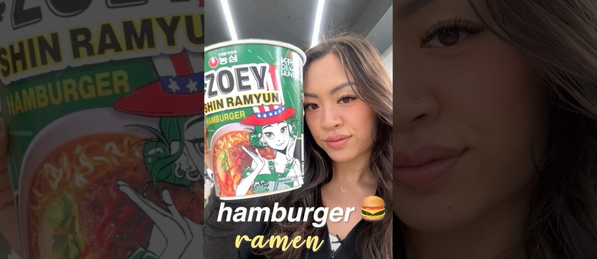 zoey's hamburger kpop demon hunter huntrix noodles 🍔 #shorts