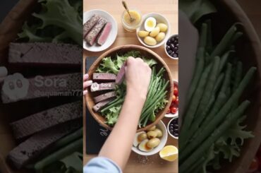 Classic French Niçoise Salad | Healthy Mediterranean Recipe 🥗 #video #healthyfood #shorts