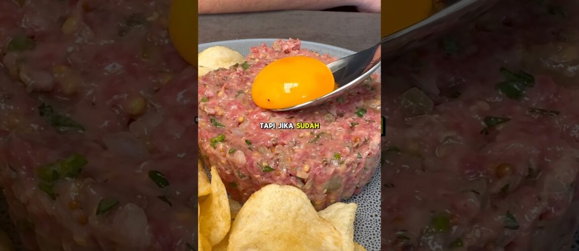 steak daging mentah dari prancis #tahukahkamu #food #visitkuliner #streetfood #kuliner #foodie