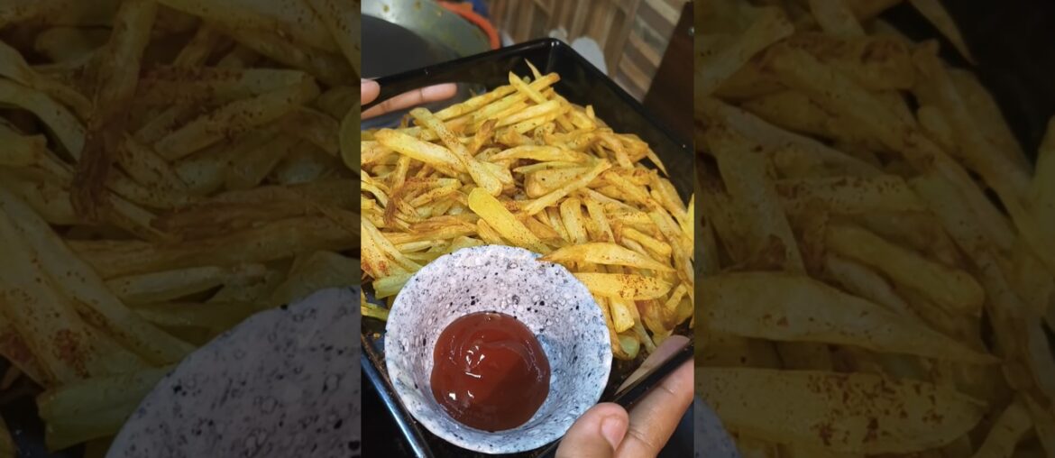 Day 63/100 zero oil french fries 🍟#food #trendingshorts #airfryer #recipe