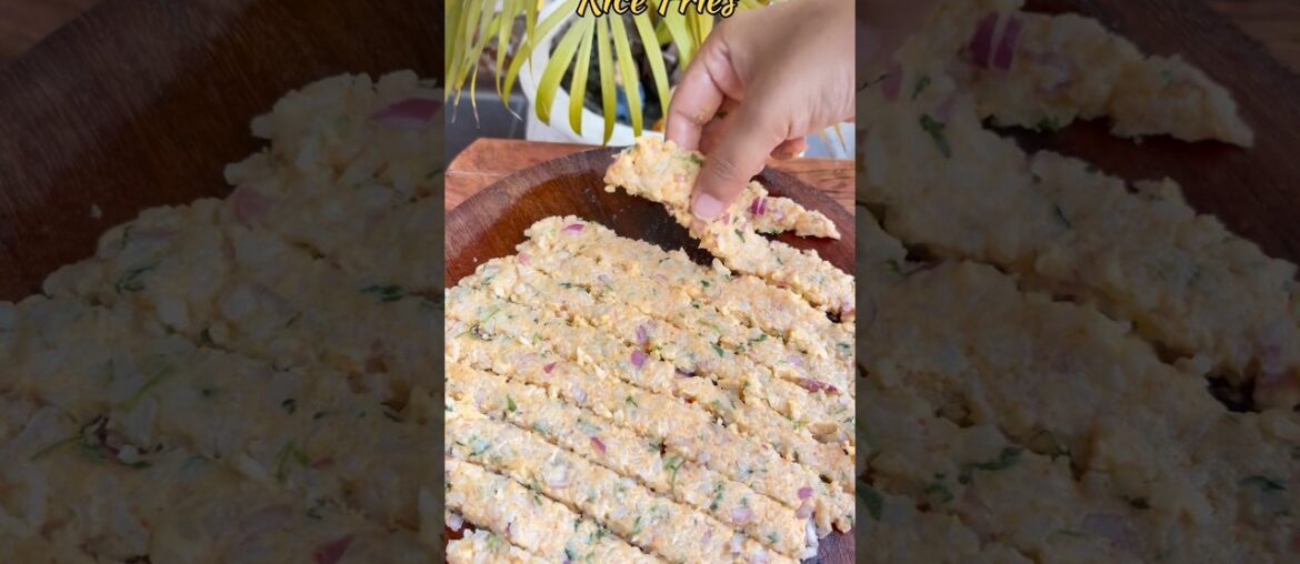 Turned Leftover rice into crispy fries… and the result shocked me! 🤯🍟😳#foodshorts #atozfoodseries