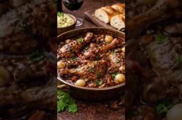 Coq Au Vin | French Dish | Cooked Chicken in Red Wine #foodie