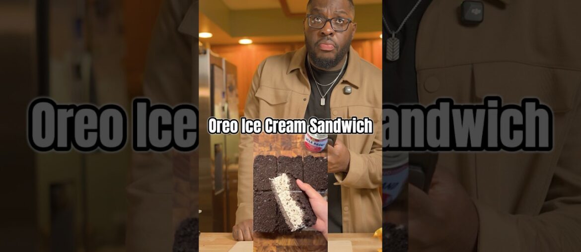 I had to put my face in it! Oreo Ice Cream Sandwich! #recipe #foodreview #foodie