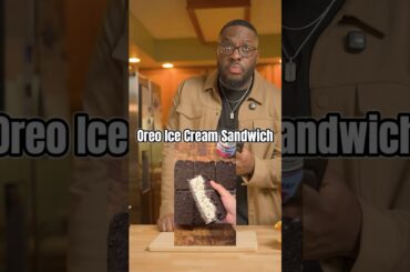 I had to put my face in it! Oreo Ice Cream Sandwich! #recipe #foodreview #foodie