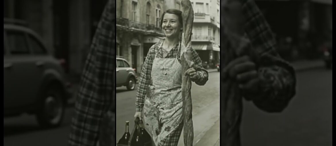A Girl, a Baguette & Bottles of Wine — Paris, 1945 | Brought Back to Life. #shorts A Girl, a Baguette & Bottles of Wine — Paris, 1945 | Brought Back to Life. #shorts