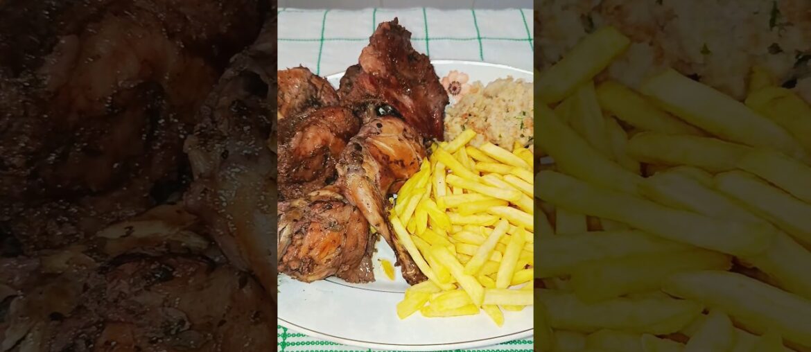 #Stewed rabbit With Bread Soup And French Fries