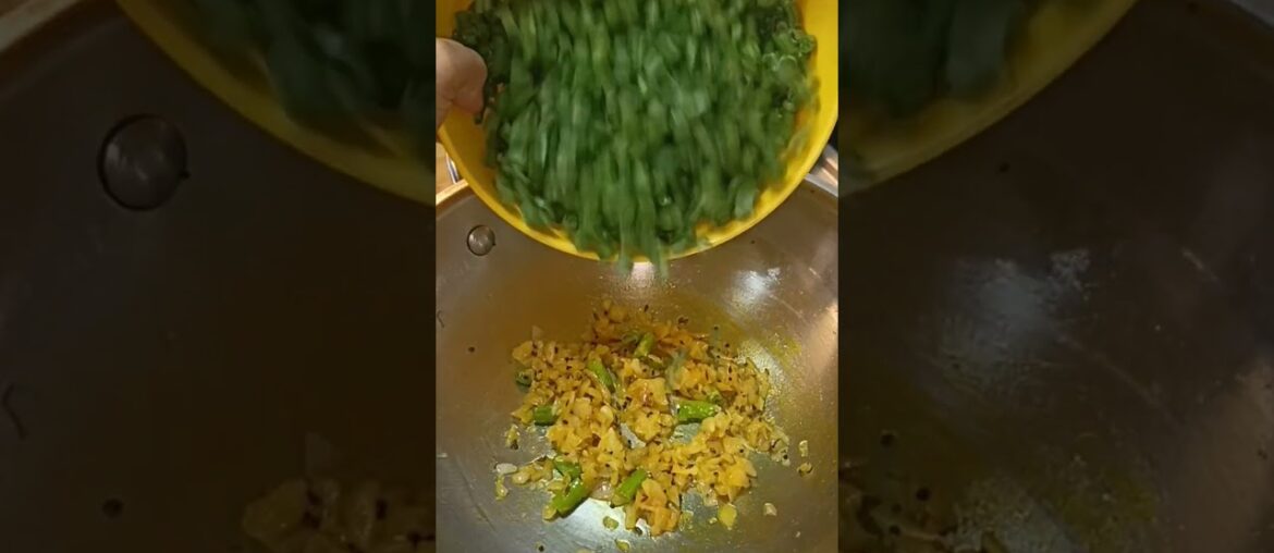 French Beans Bhaji for Tiffin | Farasbi chi bhaji #shorts #sonalsfoodcorner