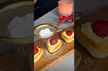 French Cream Puff Pastry 🍓🥐 #shorts #puff #pastry #viral