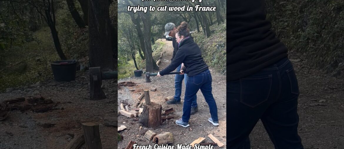 🇫🇷 🪵 American wifey cutting wood in France