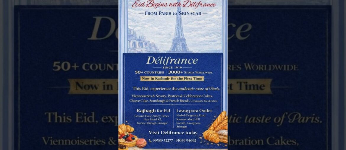 Taste Of Paris Now In Kashmir | Delifrance French Bakery