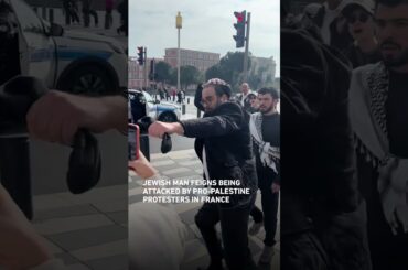 Jewish man feigns being attacked by pro-Palestine protesters in France
